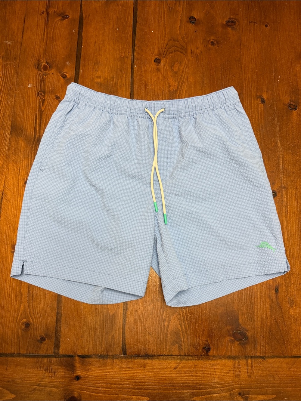Tommy Bahama Light Blue Seersucker Swim Trunks